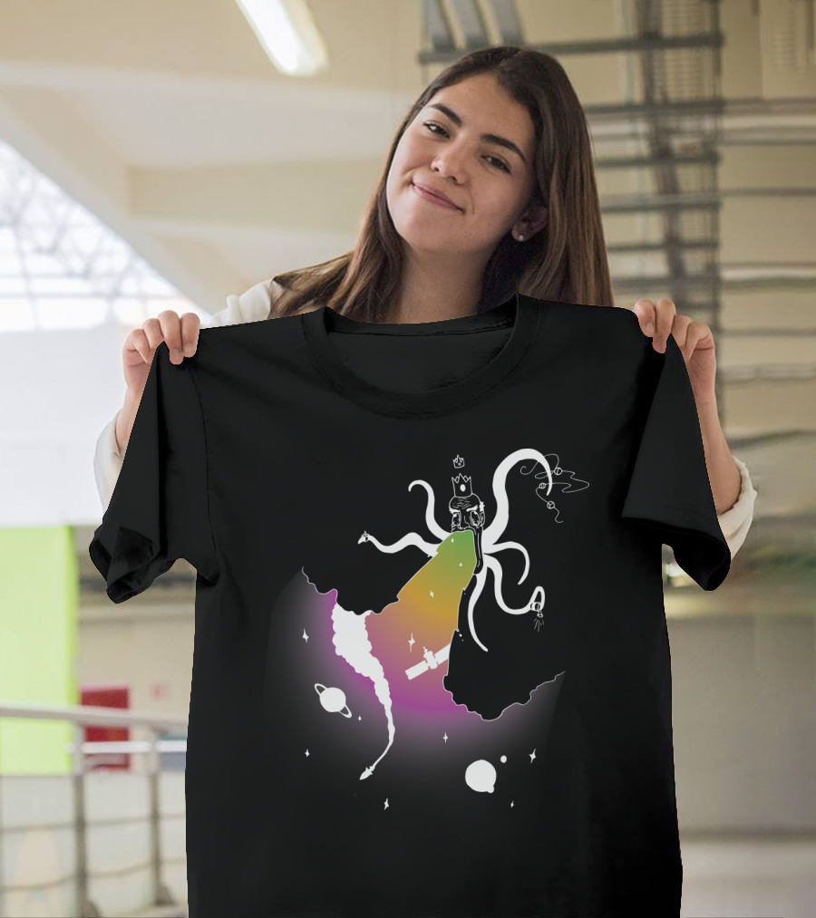 “Space Puker Surreal Astronaut Octopus Cosmic Vortex” T-Shirt