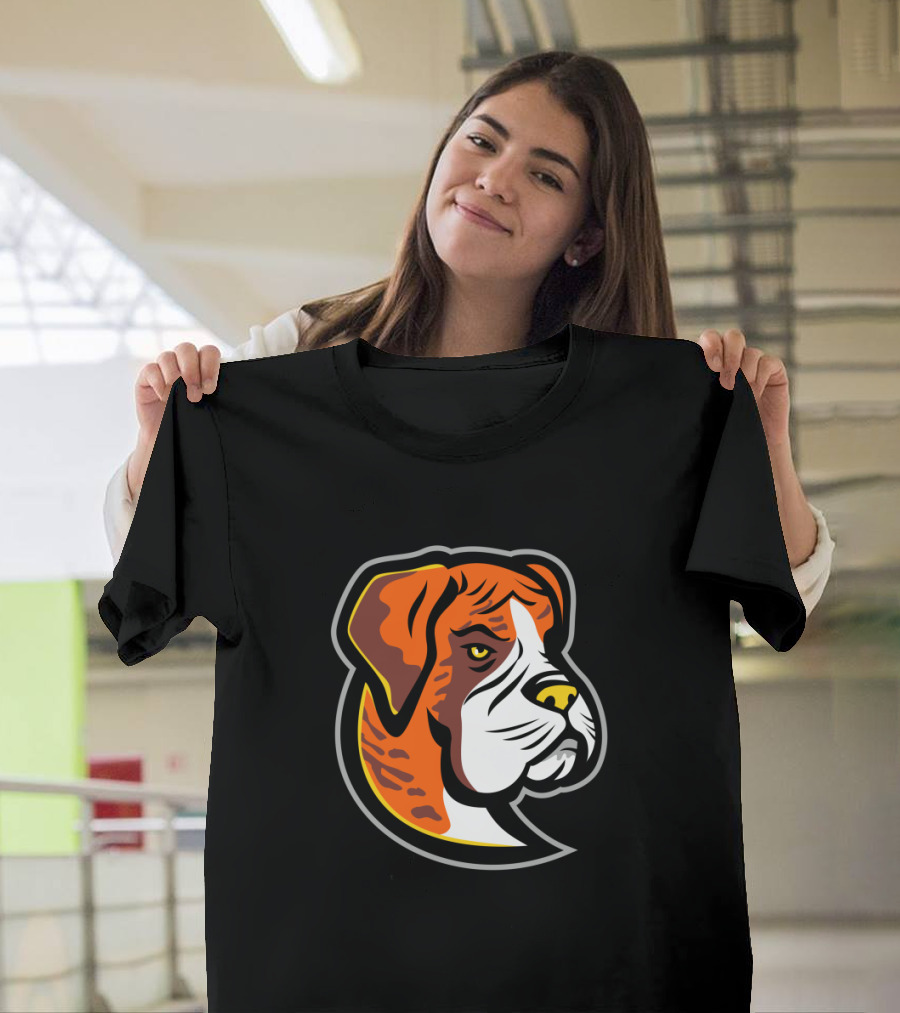 Boxer Dog Mascot Illustration Bold Athletic Team T-Shirt