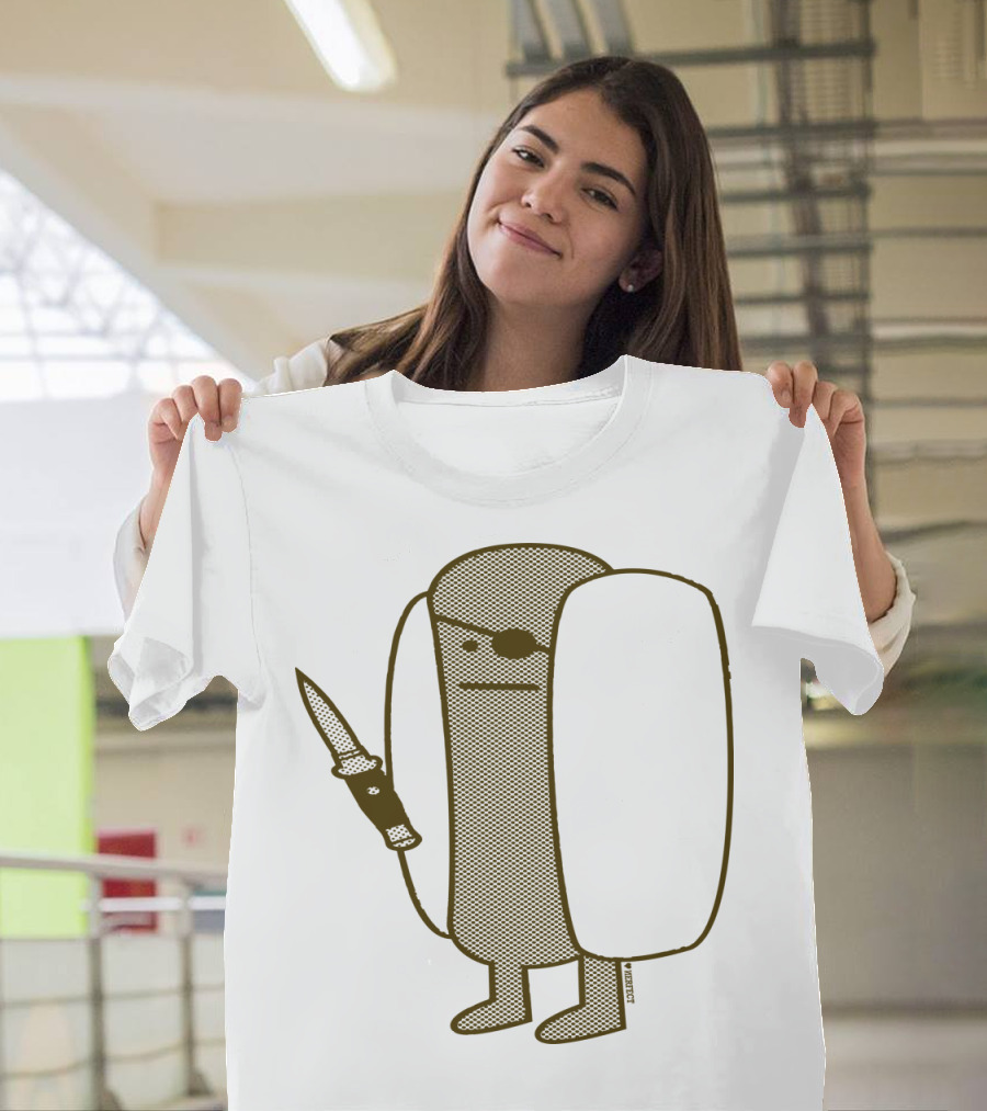 Diabolical Hot Dog Character With Knife (Lo Fi Style) T-Shirt