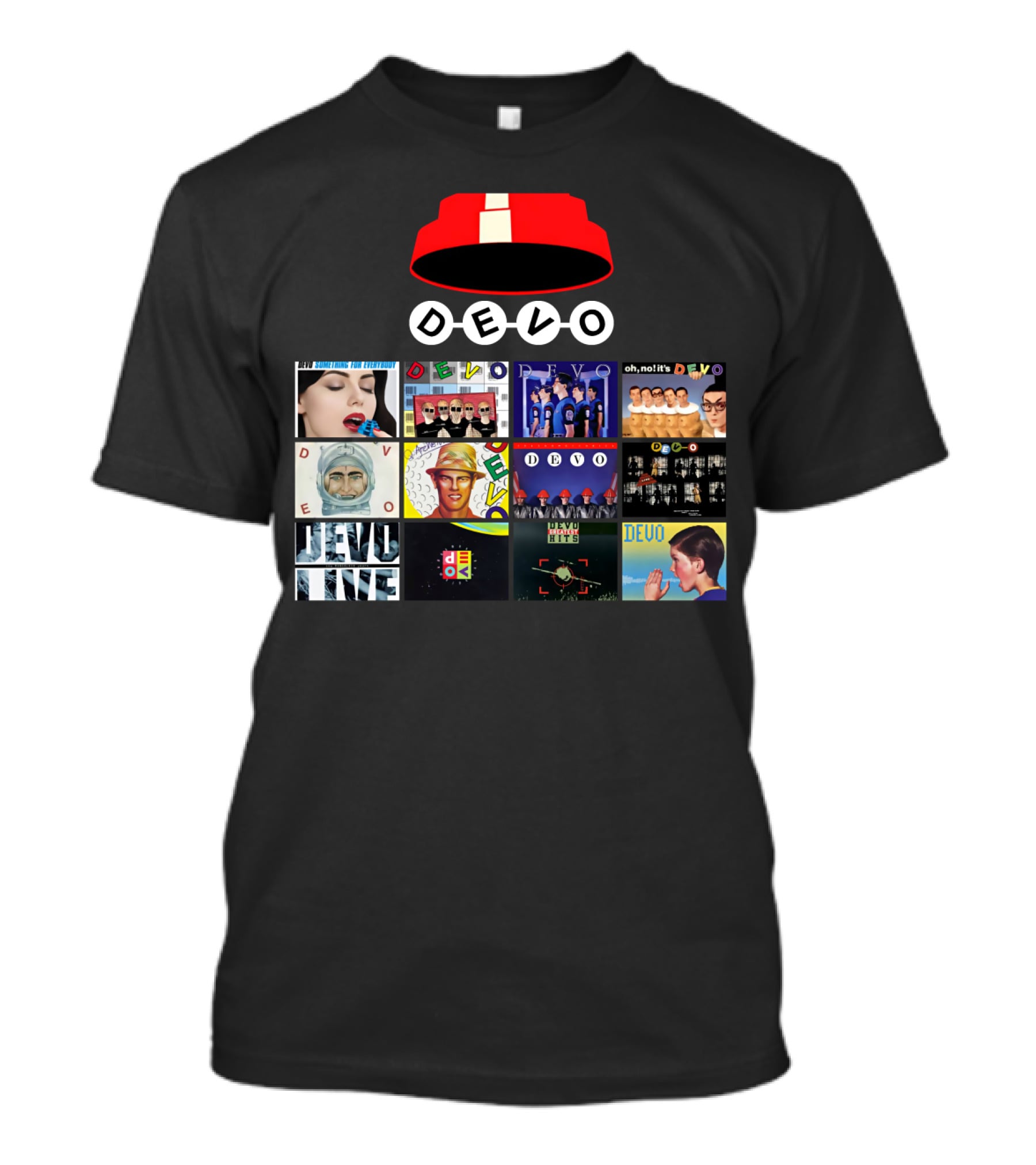 DEVO Album Covers Collection With Signature Energy Dome T-Shirt