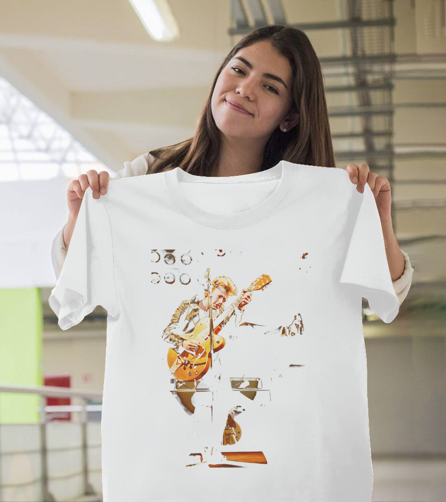 Straycats Rockabilly Guitarist In Leather Jacket T-Shirt