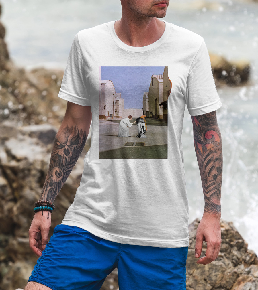 Wish You Were Leia With Princess And Droid In Iconic Courtyard Scene T-Shirt