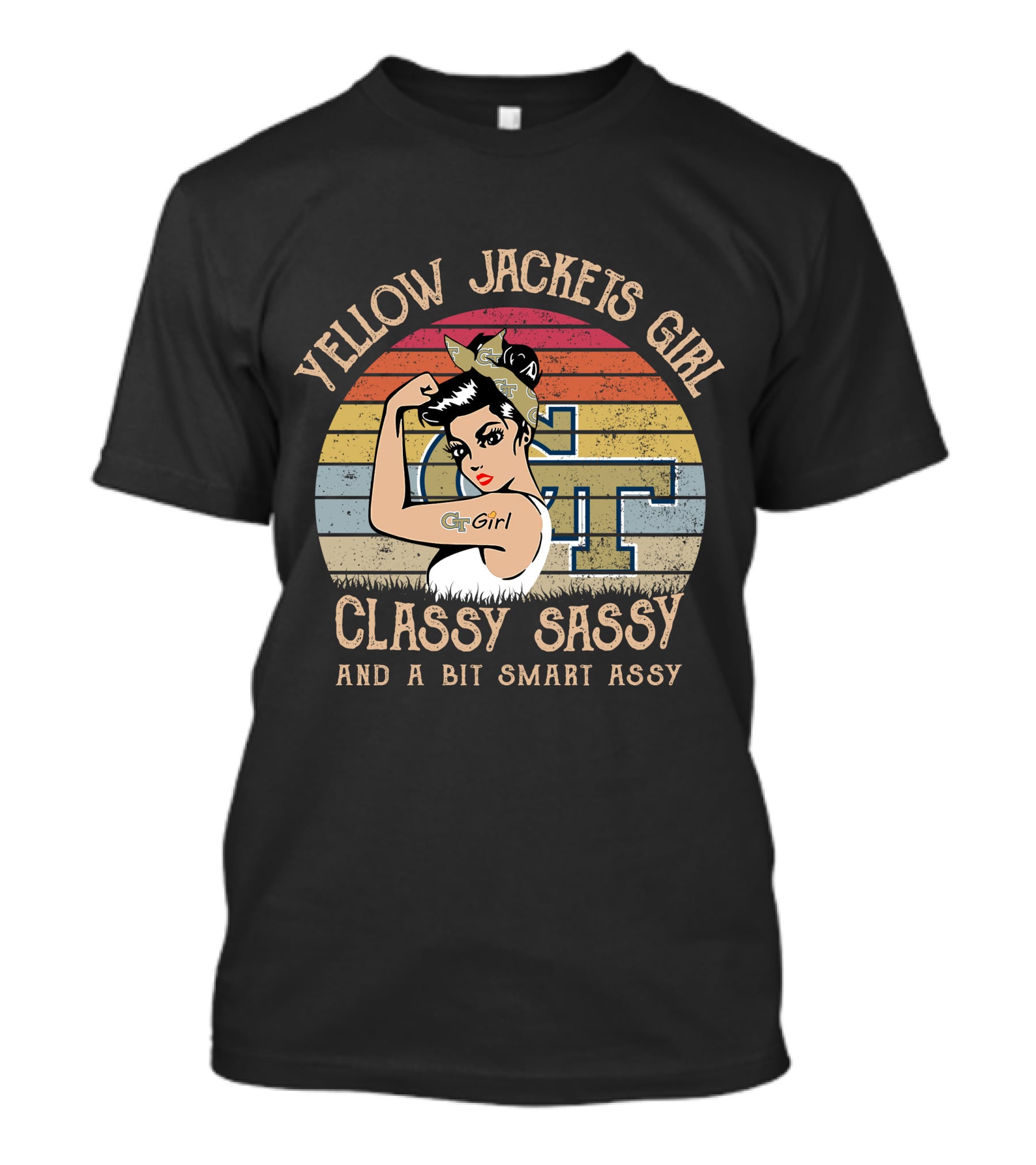 Yellow Jackets Girl Classy Sassy And A Bit Smart Assy GT Girl T-Shirt