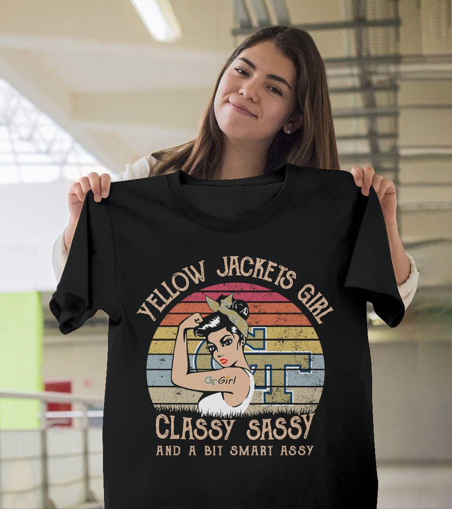 Yellow Jackets Girl Classy Sassy And A Bit Smart Assy GT Girl T-Shirt