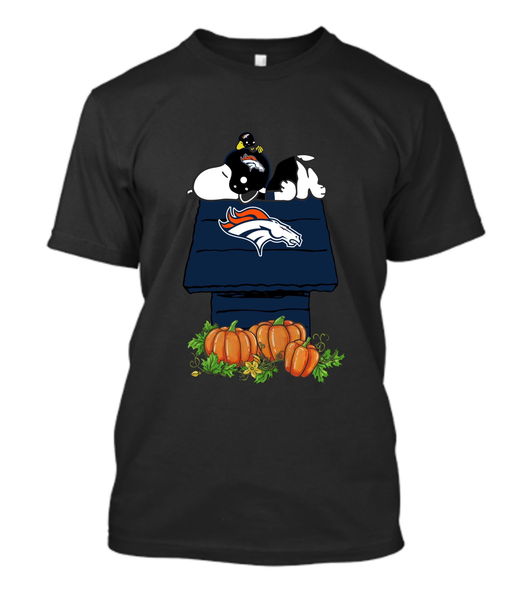 Denver Broncos Snoopy Halloween Pumpkin House T-Shirt