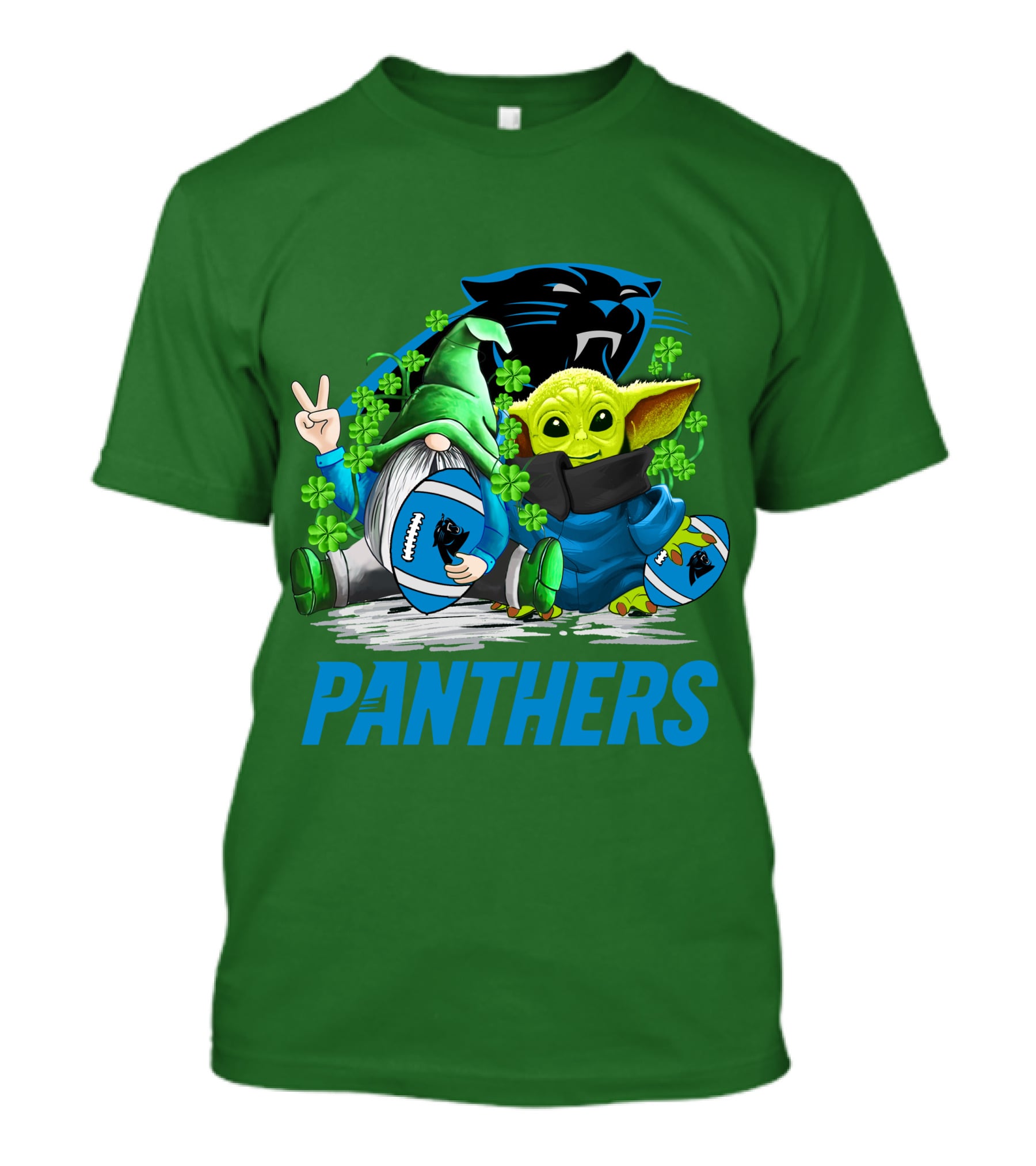 Panthers St. Patrick’s Day Football Gnome And Baby Alien T-Shirt