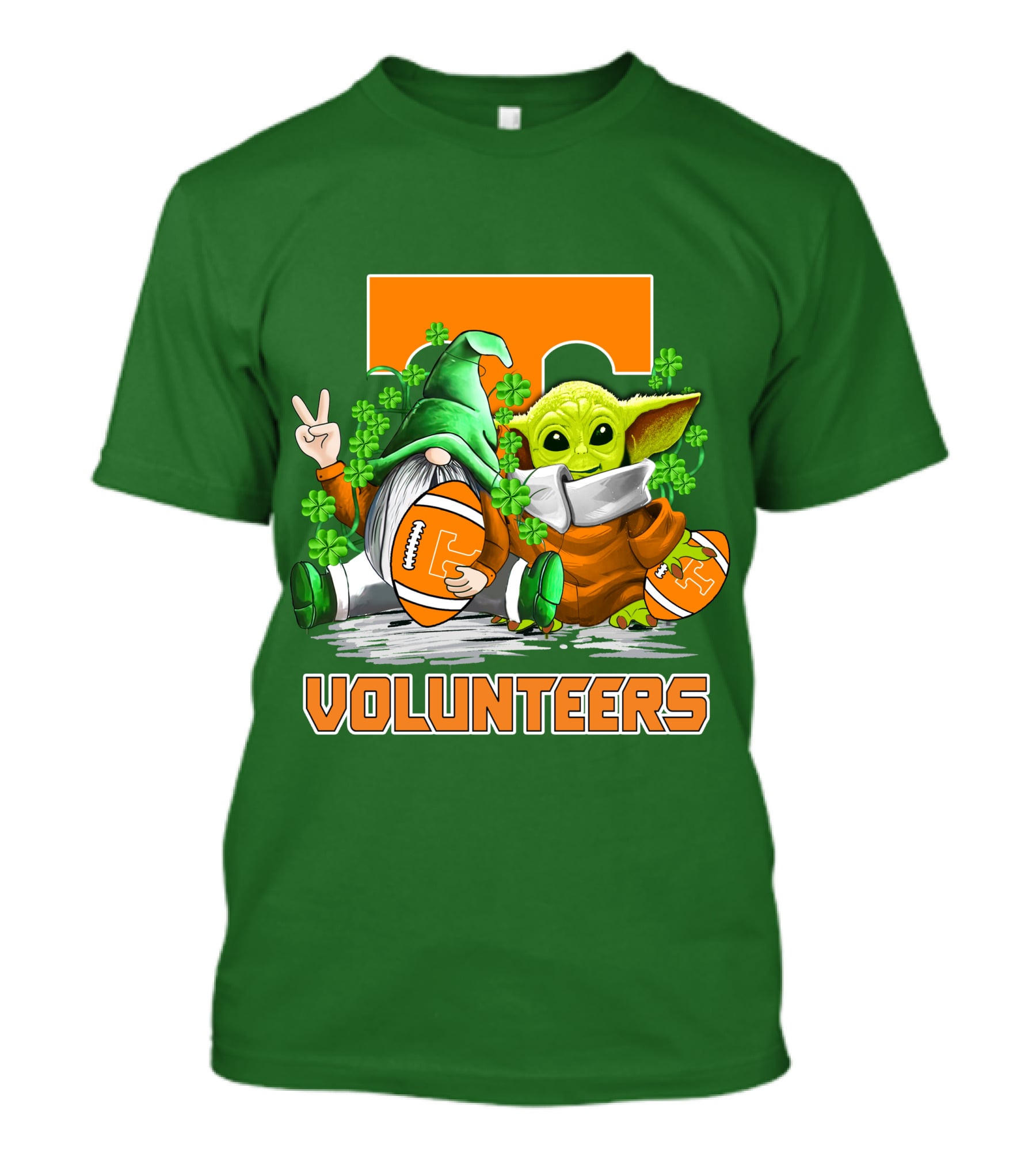 Tennessee Volunteers Football St. Patrick’s Day Gnome And Baby Alien T-Shirt