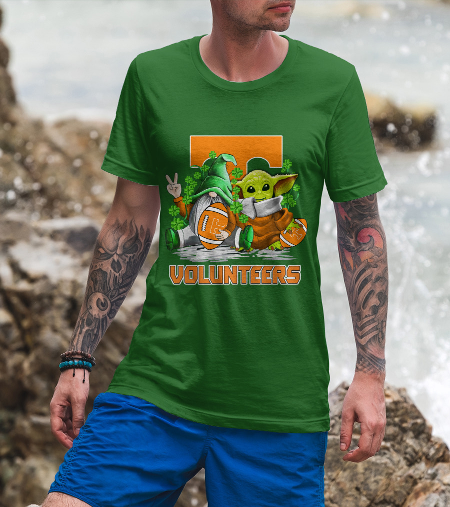 Tennessee Volunteers Football St. Patrick’s Day Gnome And Baby Alien T-Shirt
