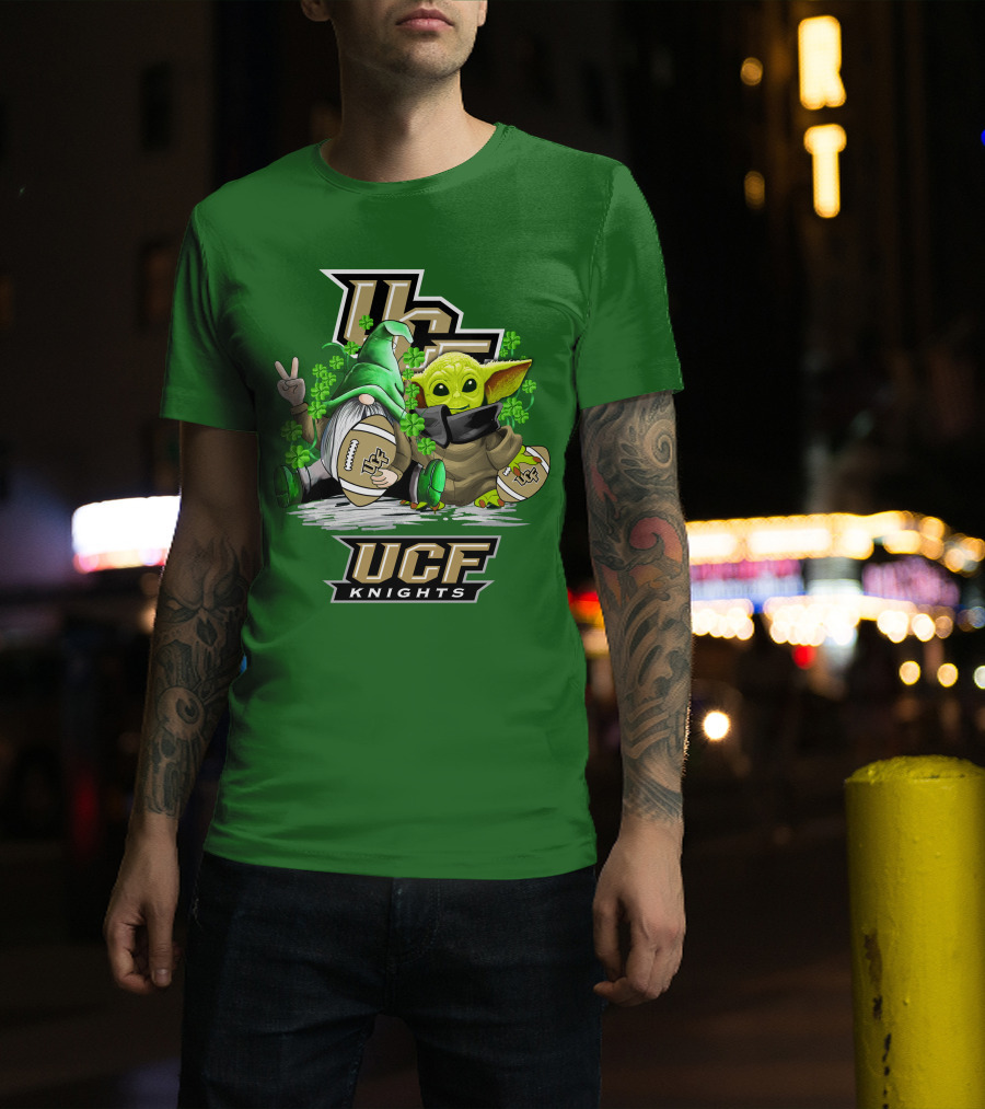 UCF Knights Football St. Patrick's Day Shamrock Gnome Baby Alien T-Shirt