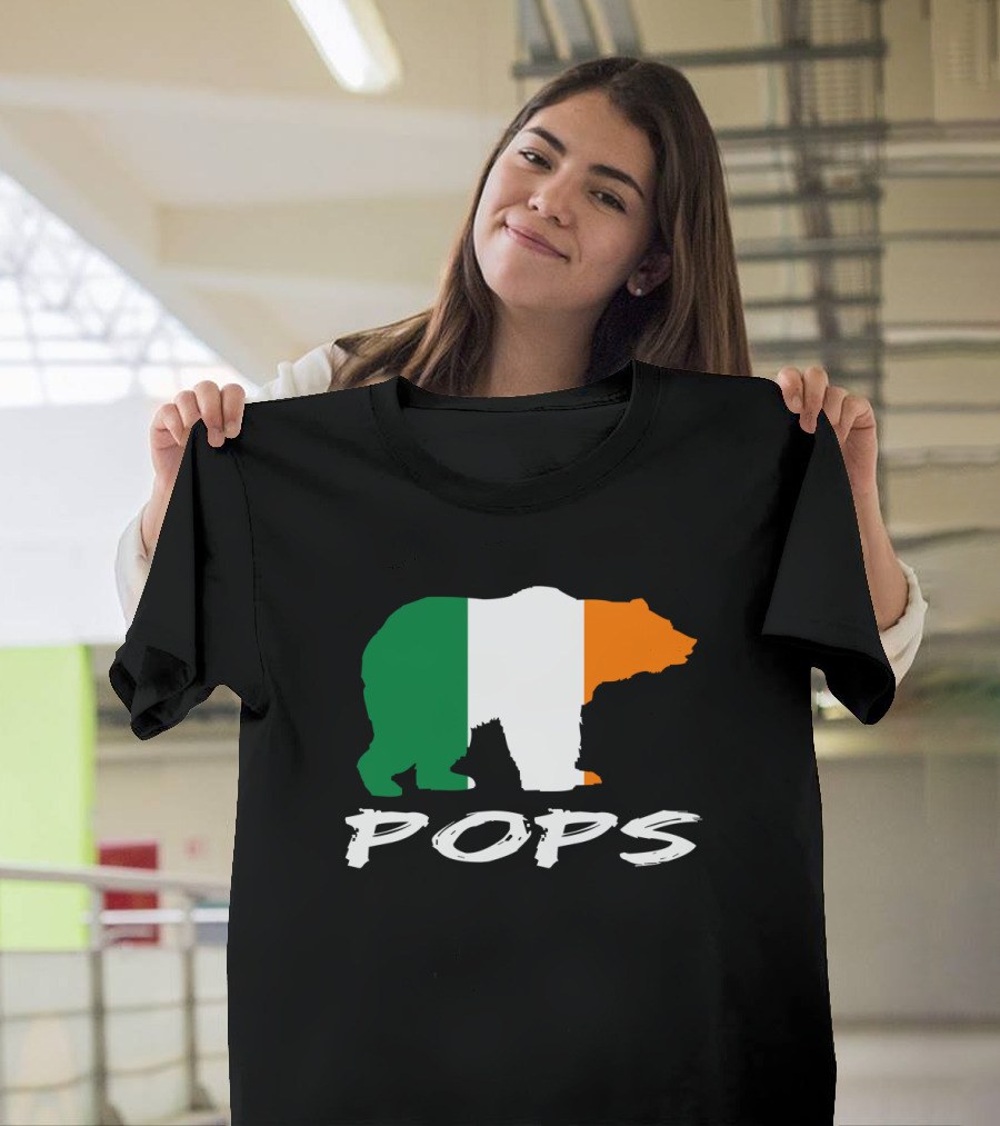 Pops Bear with Irish Tricolor Flag T-Shirt