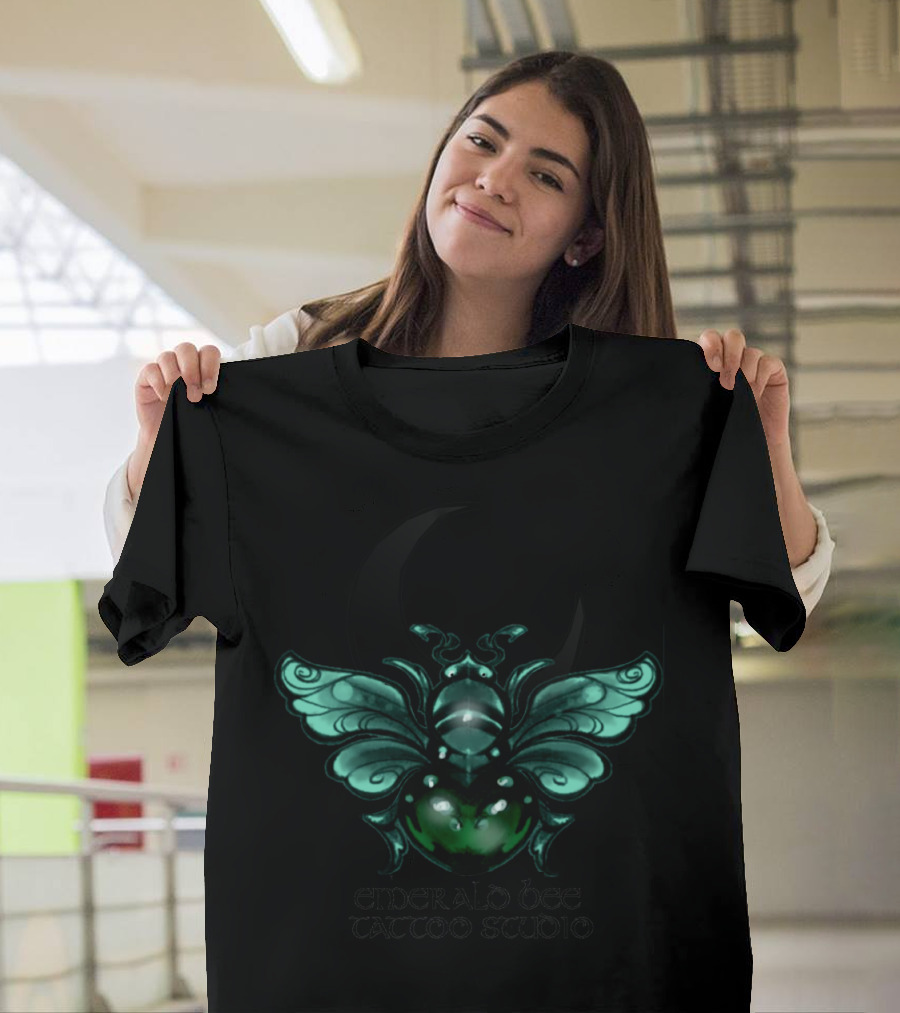 Emerald Bee Tattoo Studio Green Insect T-Shirt