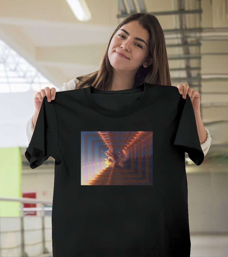 Texas Sky Stretch Sunset Illusion Geometric T-Shirt