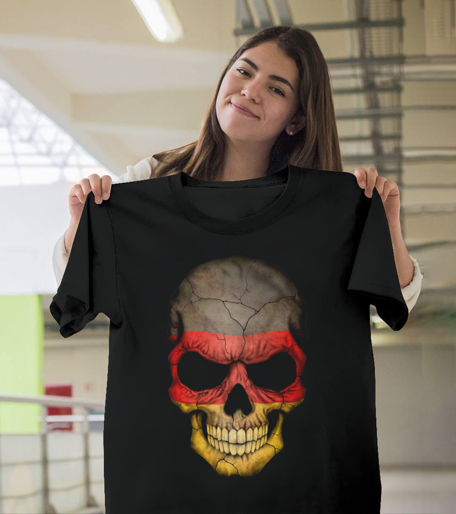 German Flag Skull Crack T-Shirt