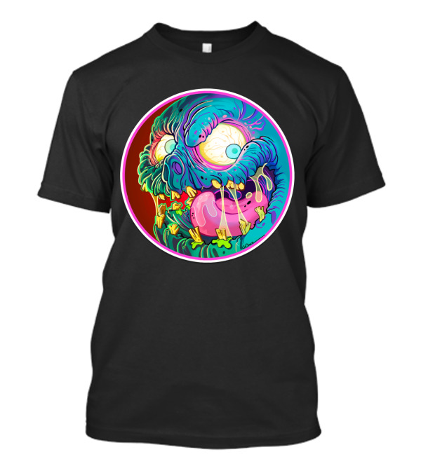 ADULT Gerwyn Neon Zombie Face Bright Cartoon T-Shirt