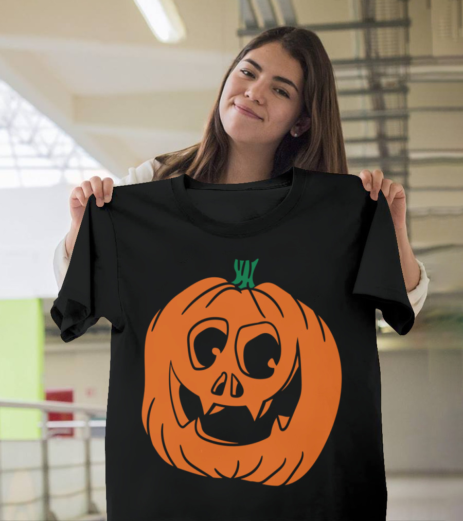 Laughing Pumpkin Face Halloween Jack-O'-Lantern T-Shirt