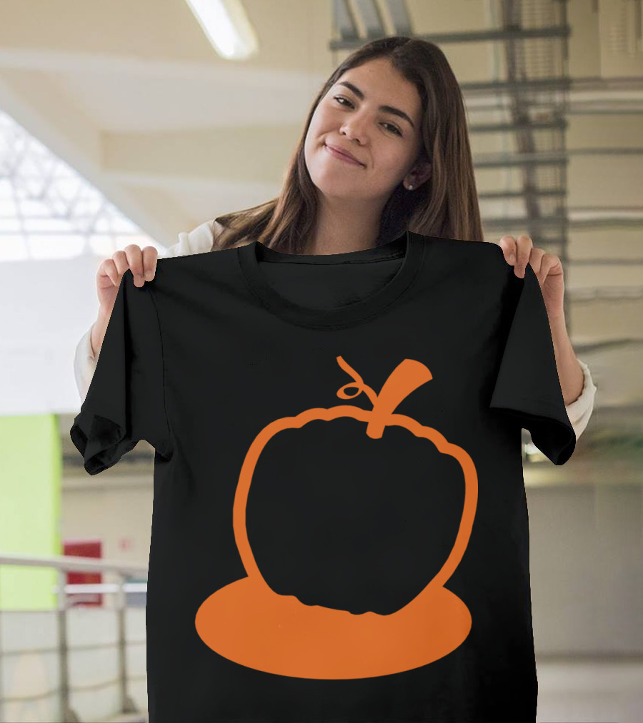 Simple Orange Pumpkin Outline T-Shirt