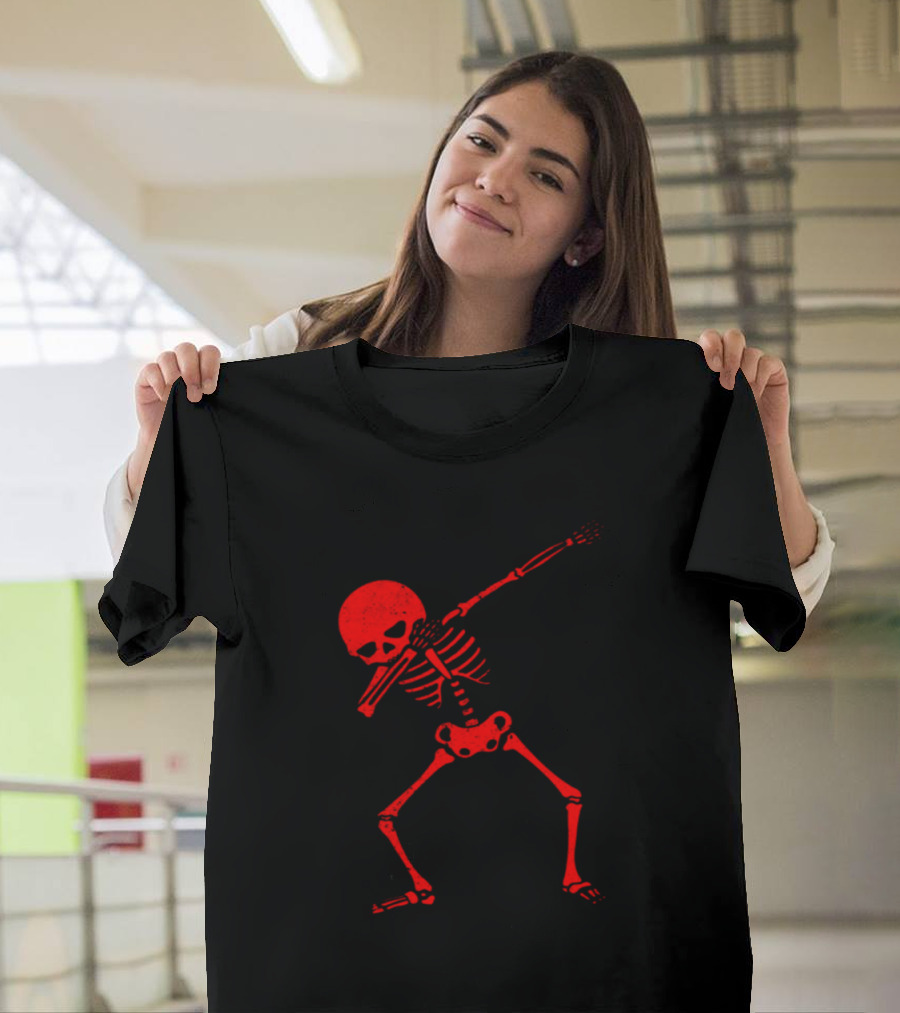 Red Skeleton Dabbing Pose T-Shirt