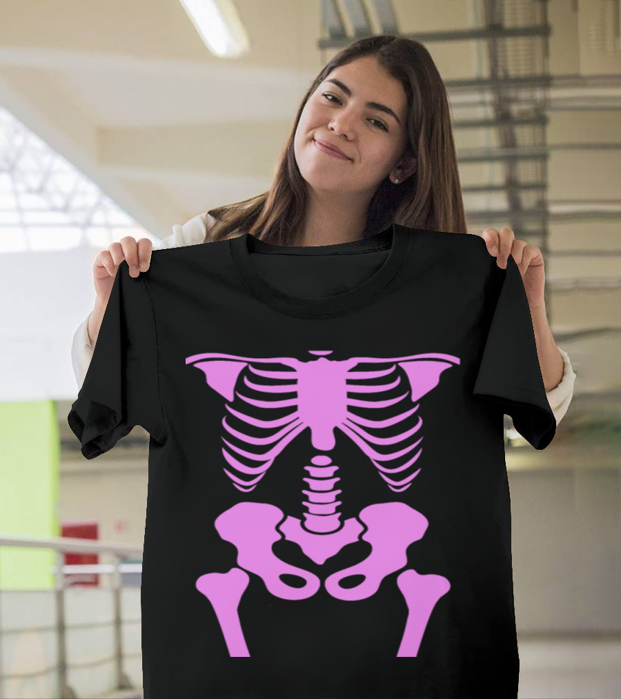Pink Skeleton Ribcage Halloween Special T-Shirt