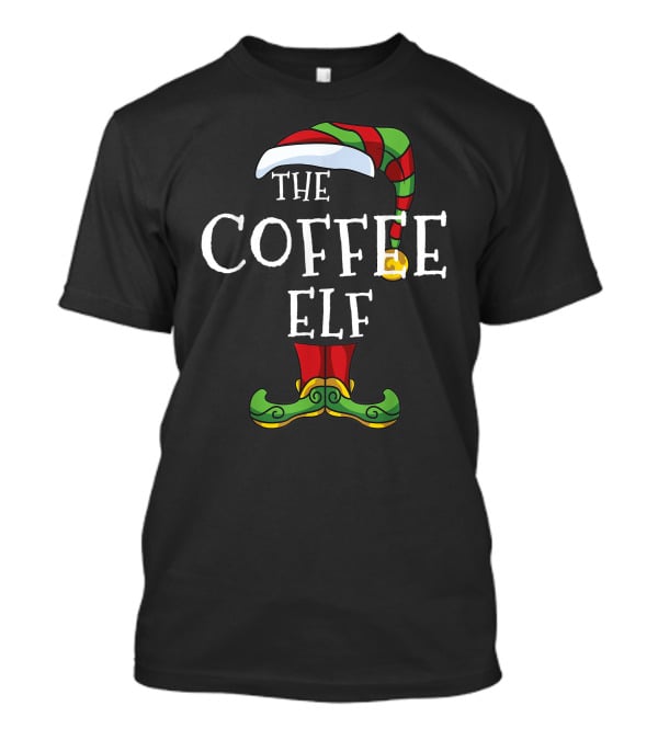 The Coffee Elf Christmas Holiday Family Pajama Party T-Shirt