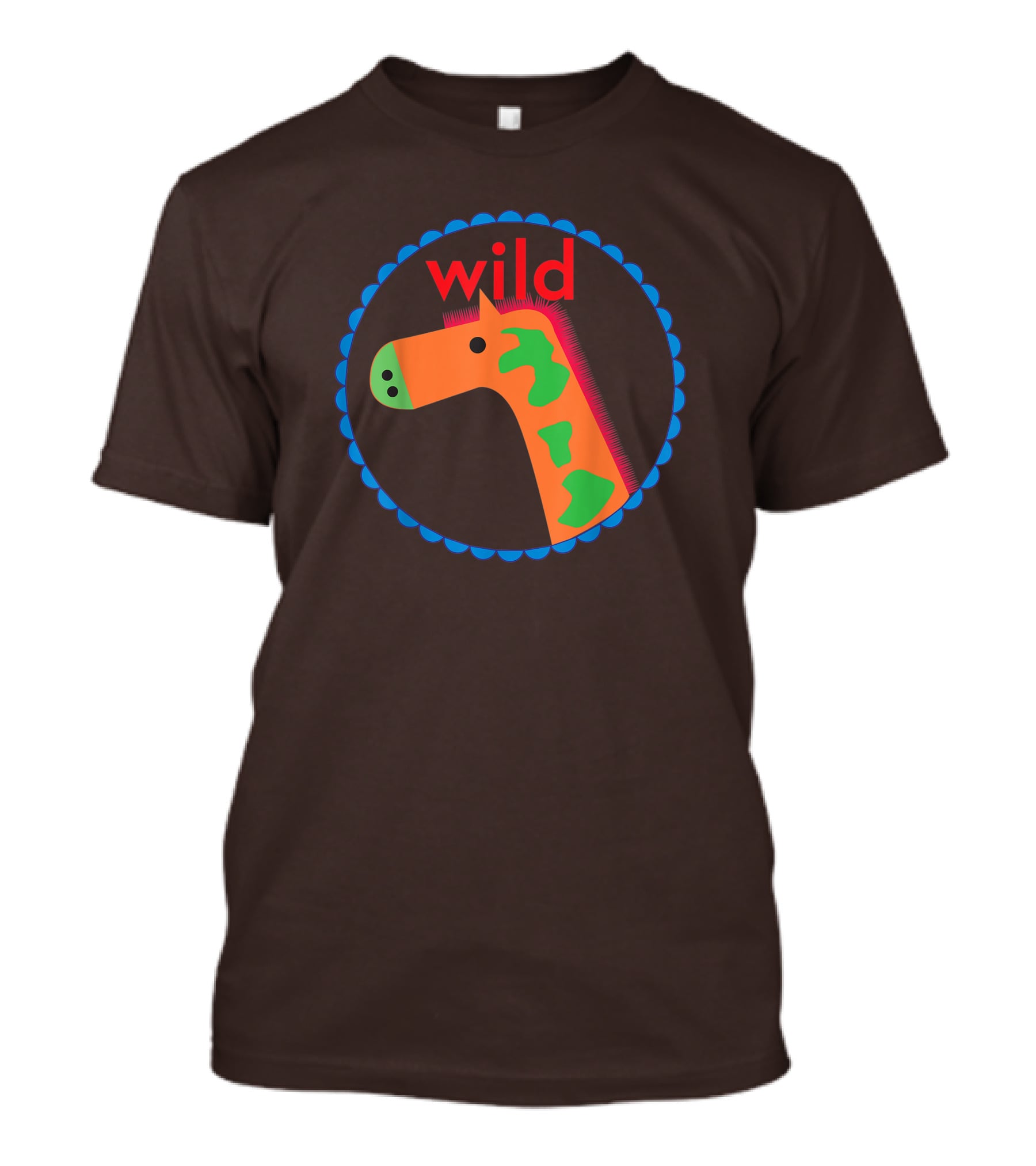 Wild Horse Multicolored Pattern Circle T-Shirt