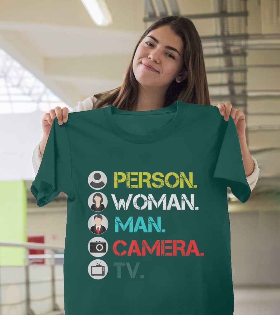 PERSON WOMAN MAN CAMERA TV Circle Icons T-Shirt