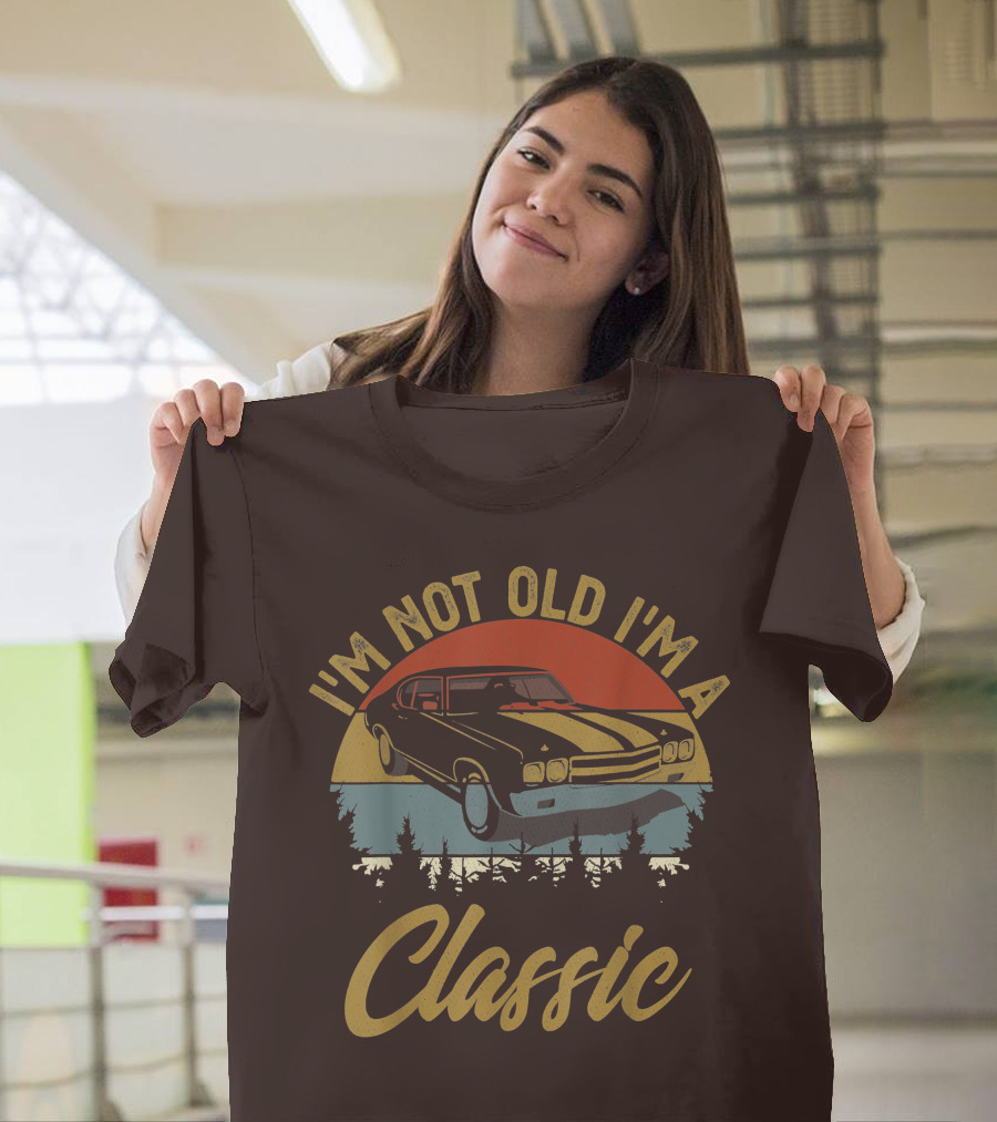I'm Not Old I'm A Classic Vintage Car Retro Sunset Forest T-Shirt