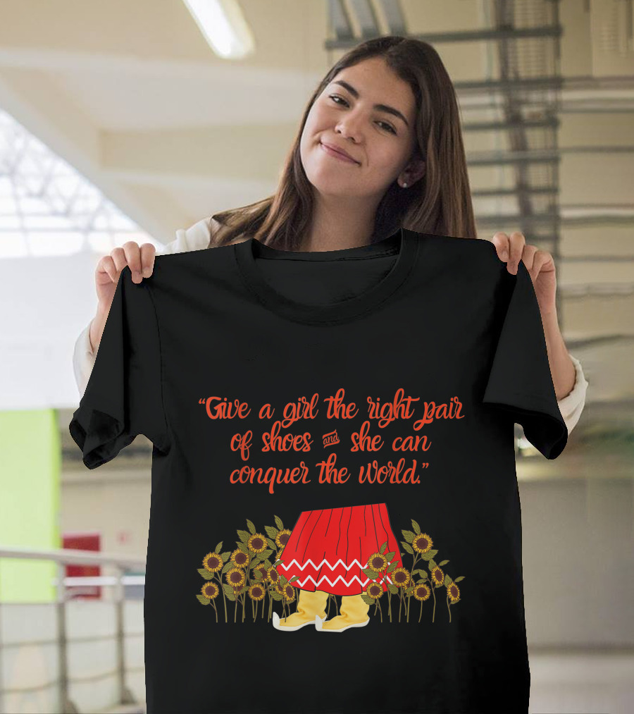 Give A Girl The Right Pair Of Shoes And She Can Conquer The World Apache Moccasin T-Shirt
