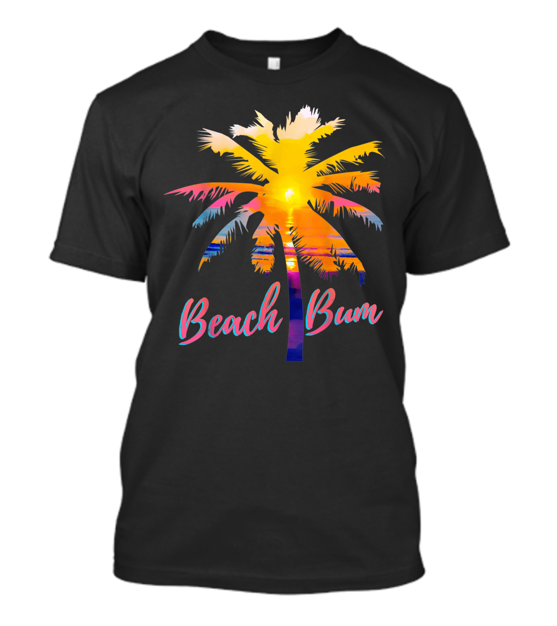 Beach Bum Tropical Sunrise Palm Tree Sunset Reflection T-Shirt