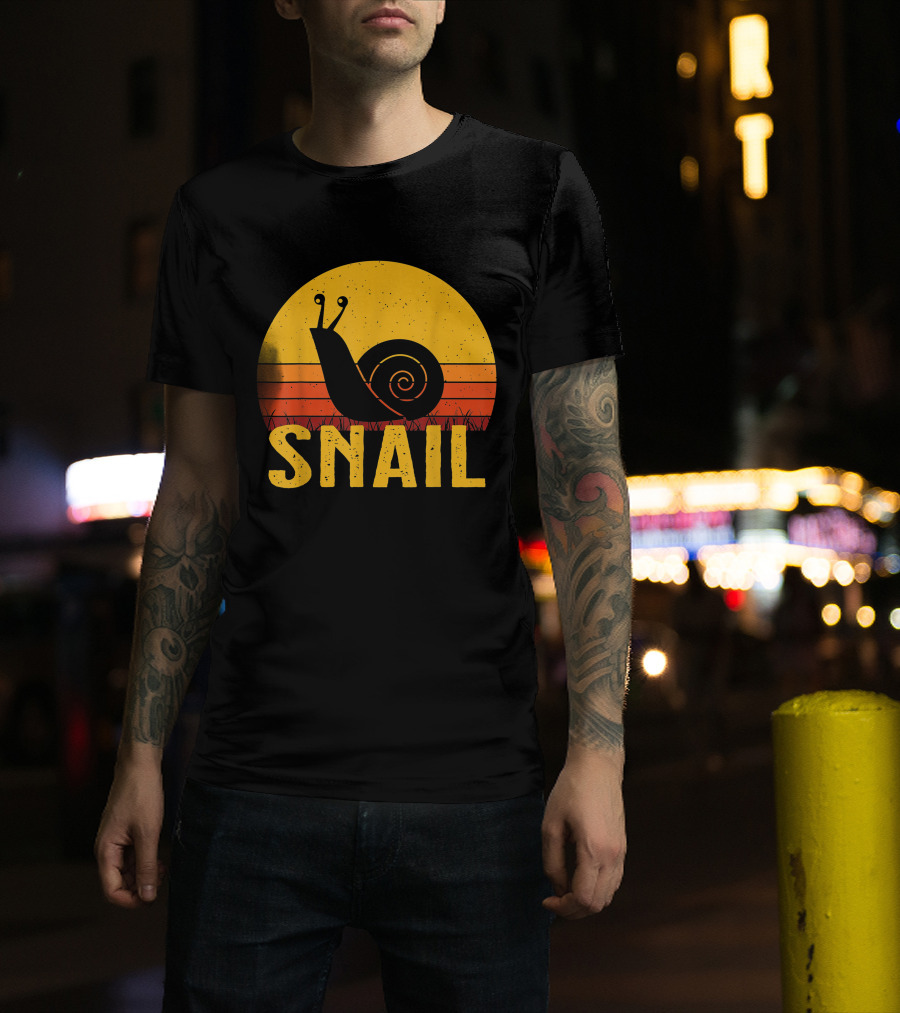 Snail Retro Sunset T-Shirt