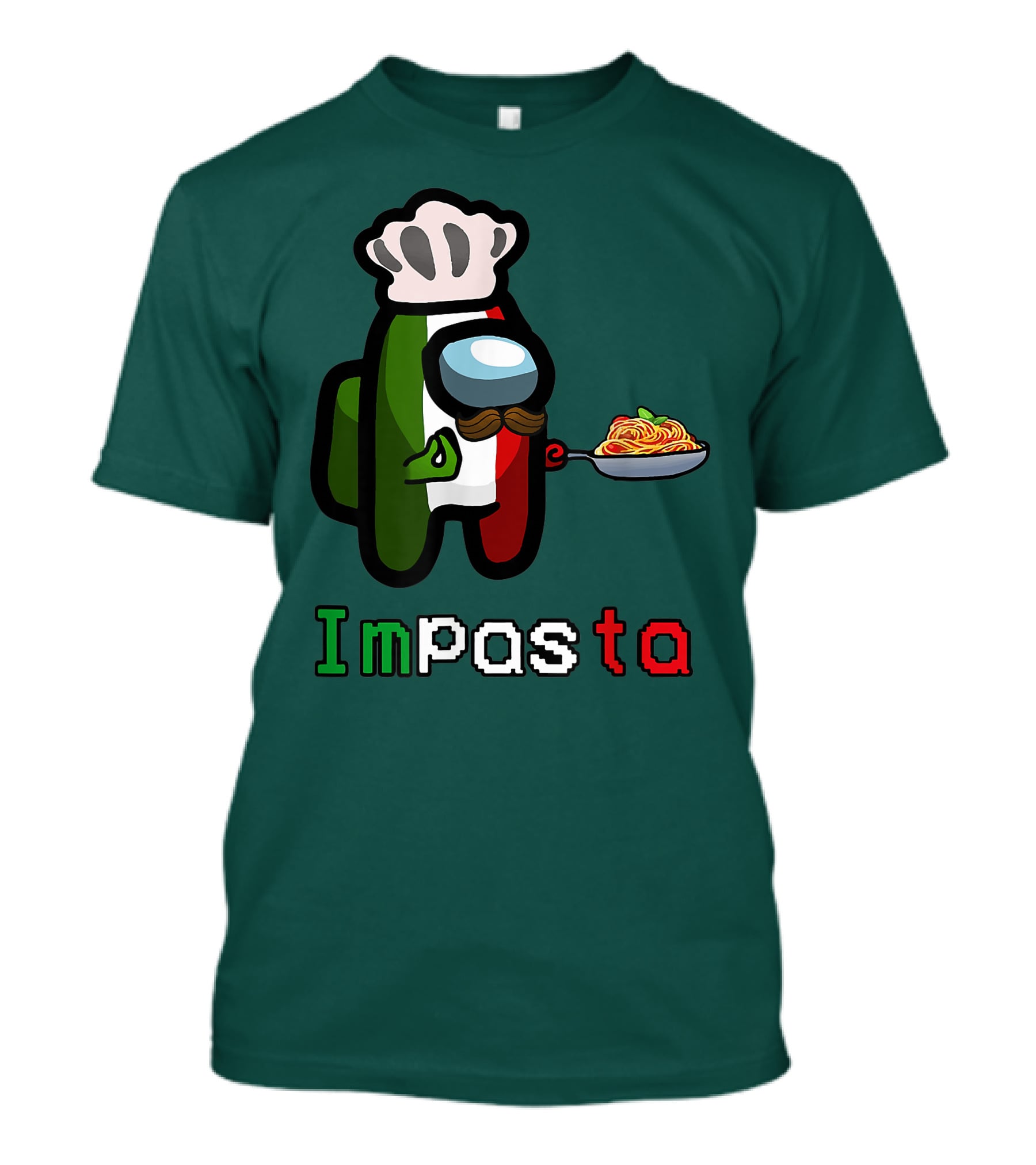 Impostor Pasta Impasta Among Us Chef Italian Tricolor Spaghetti T-Shirt