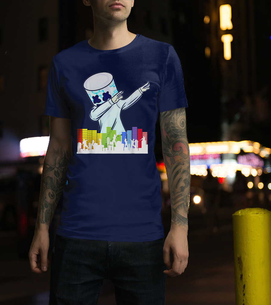 All I Want For Christmas Is Marshmallow DJ Dance Love Mello Dabbing Music Equalizer T-Shirt