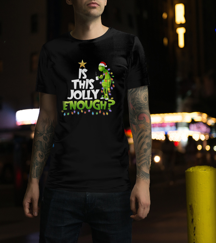 Grinch In Christmas Lights Is This Jolly Enough Holiday T-Shirt