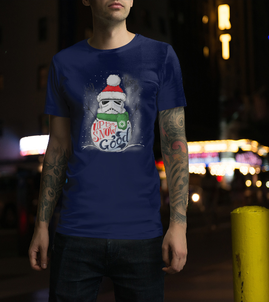 Star Wars Stormtrooper Up To Snow Good Funny Holiday Christmas Snowman Scarf TIE Fighters T-Shirt
