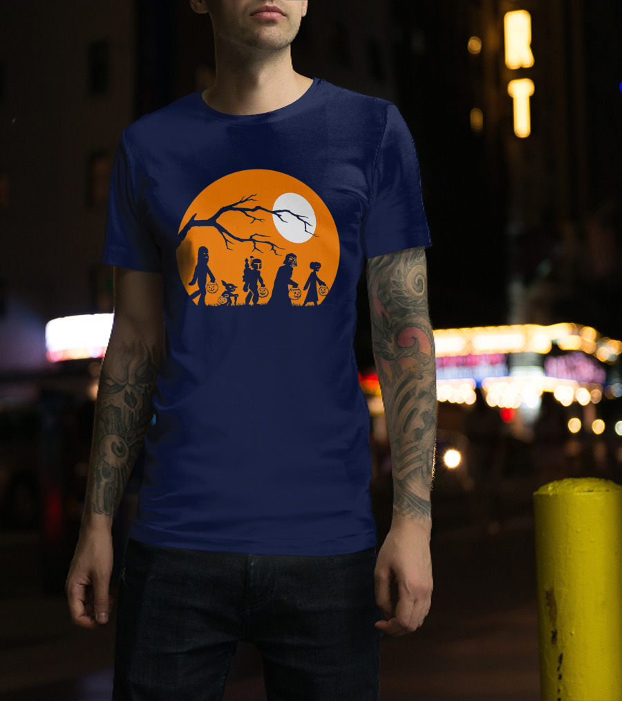 Star Wars Halloween Characters Trick Or Treat Moon T-Shirt
