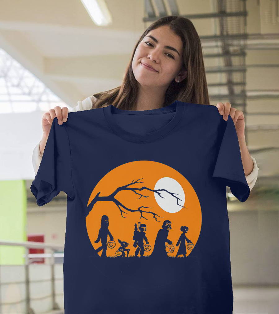Star Wars Halloween Characters Trick Or Treat Moon T-Shirt
