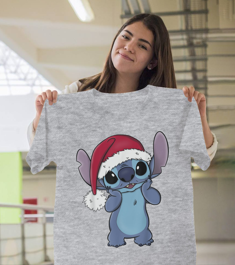 Lilo And Stitch Disney Christmas Santa Hat Stitch T-Shirt
