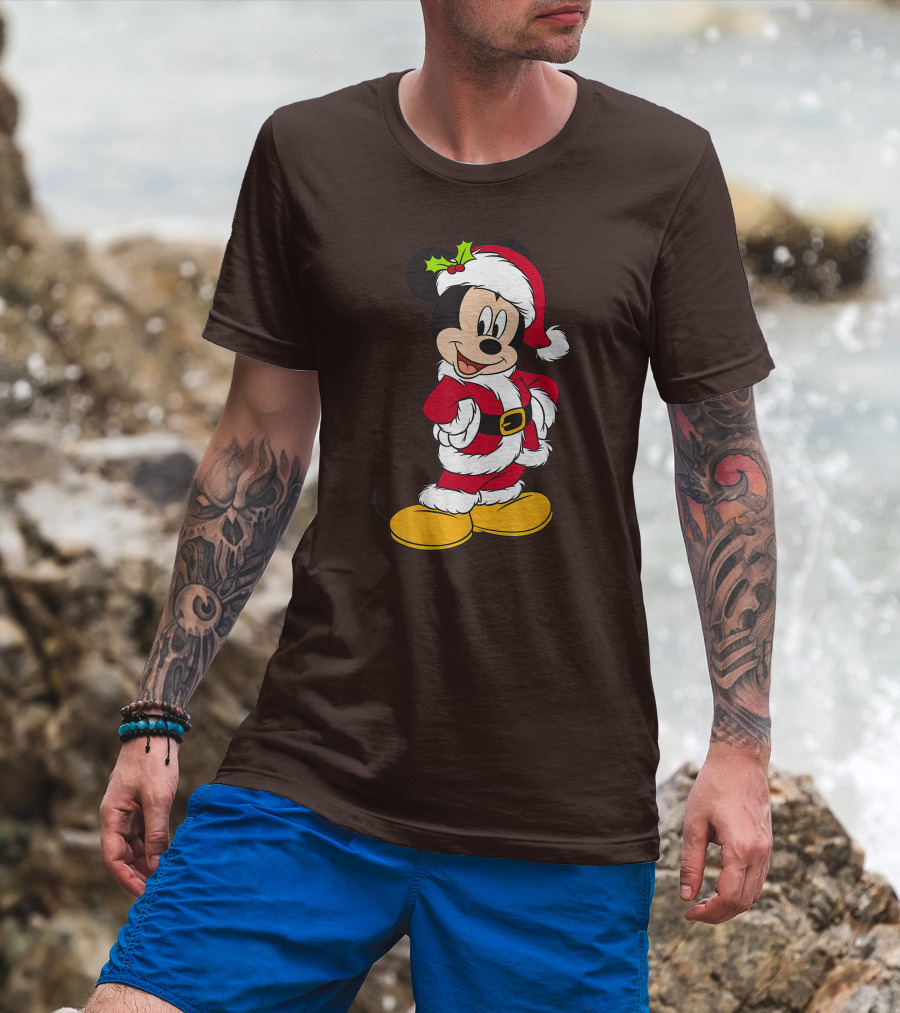 Disney Santa Mickey Mouse Holiday T-Shirt