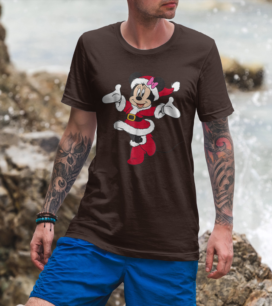 Disney Holiday Santa Minnie Mouse Christmas T-Shirt