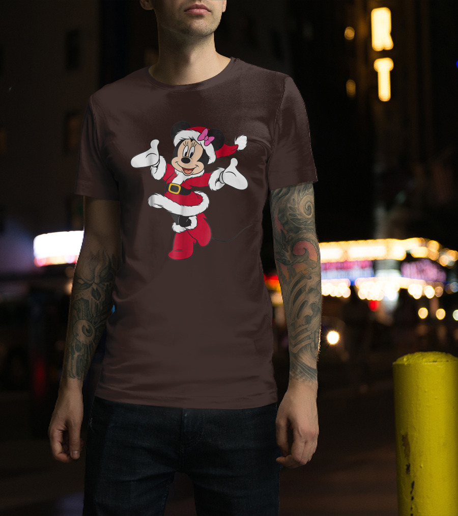 Disney Holiday Santa Minnie Mouse Christmas T-Shirt