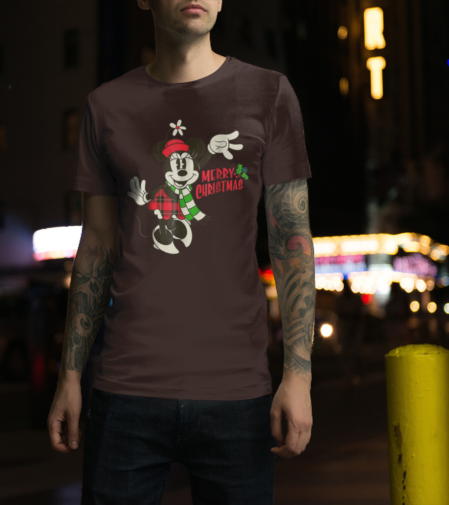 Merry Christmas Disney Vintage Minnie Mouse T-Shirt