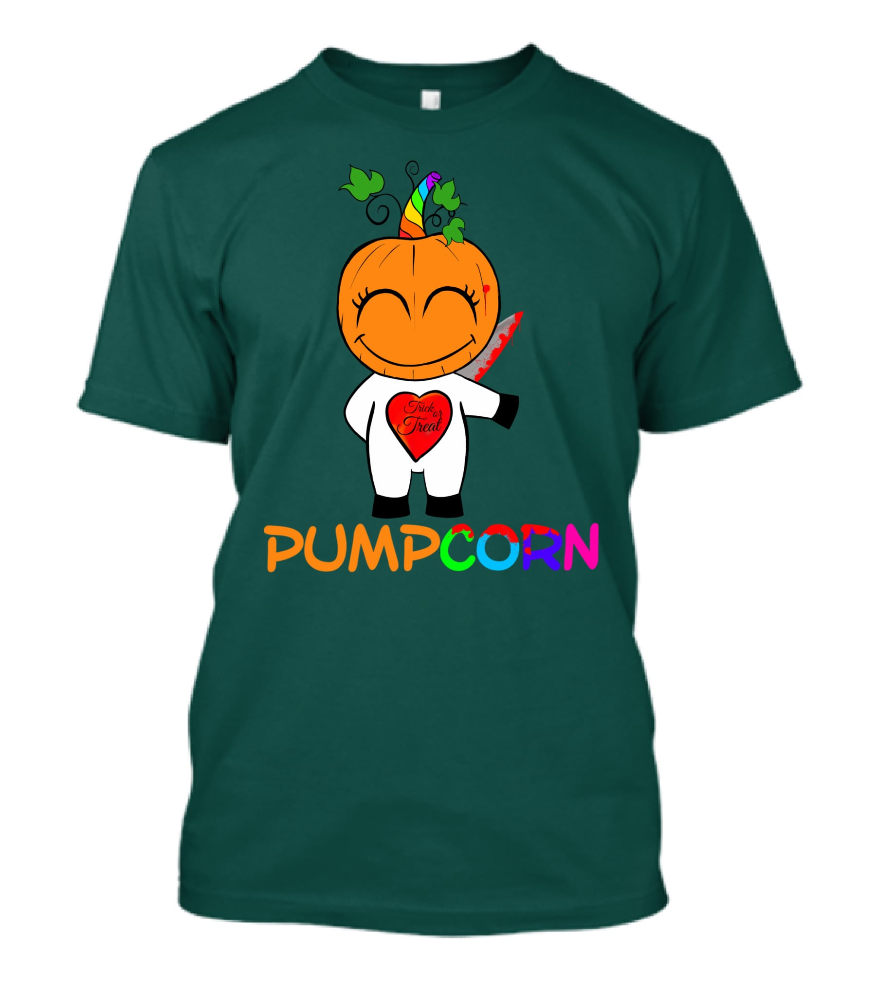 Pumpcorn Trick Or Treat Pumpkin Unicorn T-Shirt