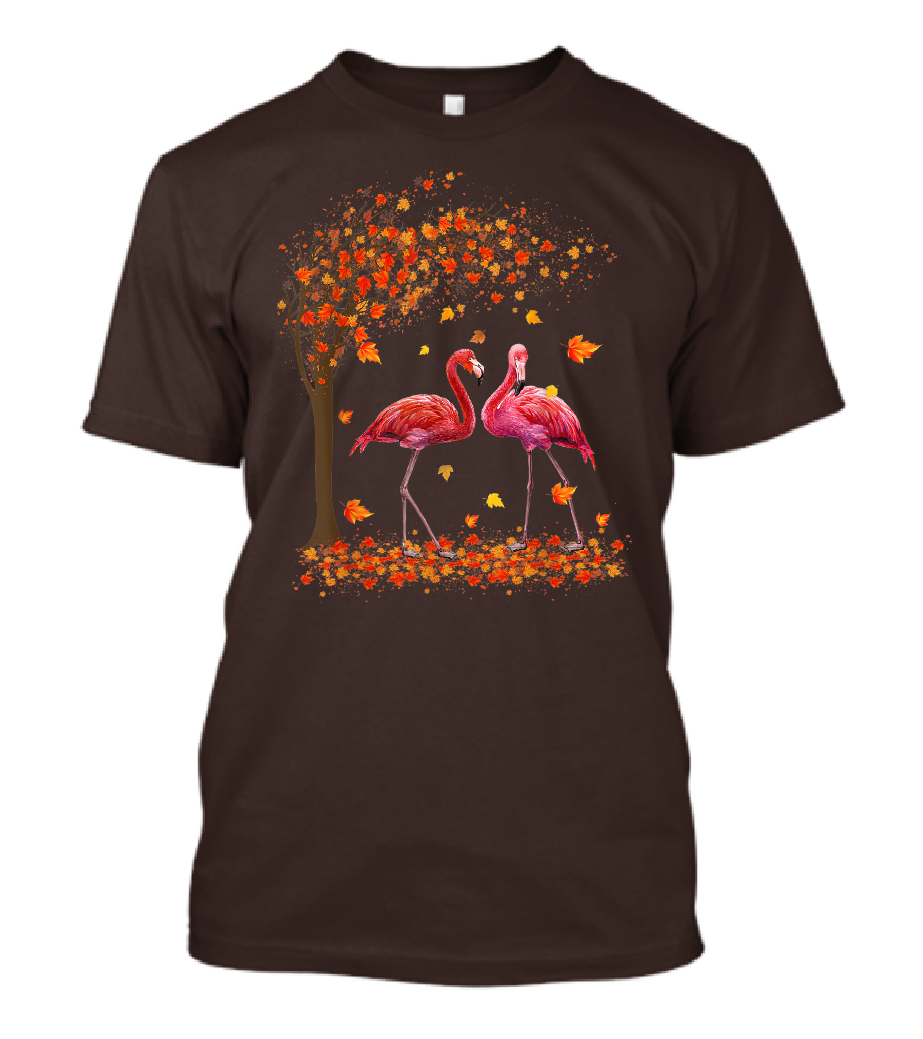 It's Fall Y'all Flamingo Autumn Leaves And Pink Flamingos T-Shirt