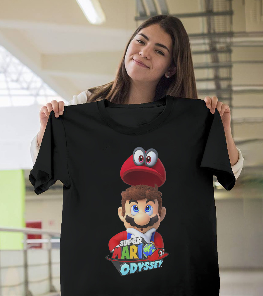 Super Mario Odyssey Funny Cappy and Mario Game T-Shirt