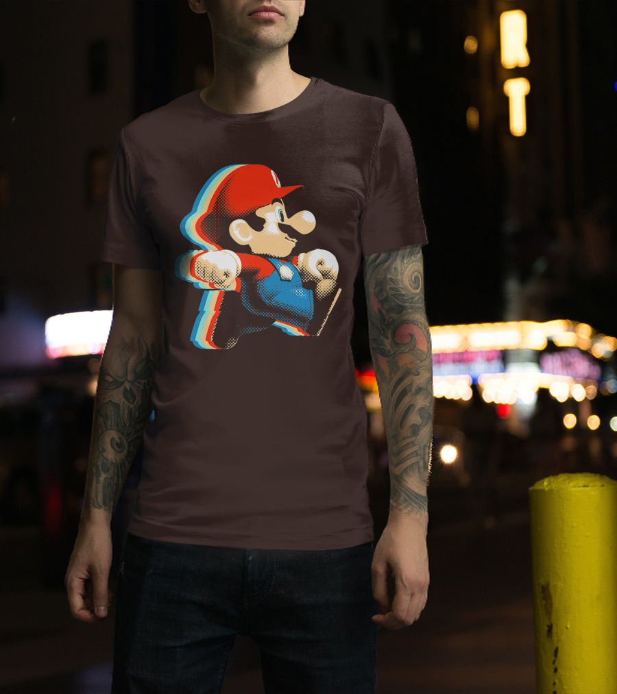 Funny Super Mario Comic Style Mario Run Premium Holidays Retro Gaming T-Shirt
