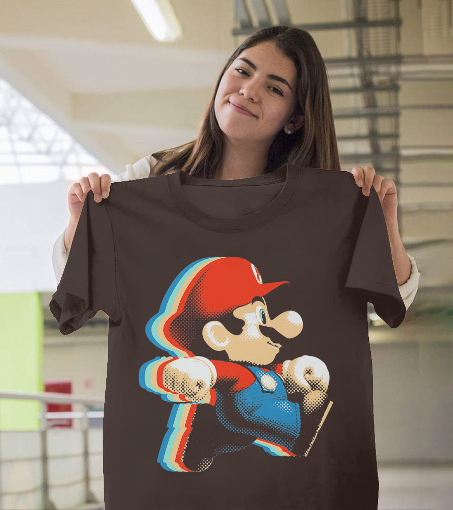 Funny Super Mario Comic Style Mario Run Premium Holidays Retro Gaming T-Shirt