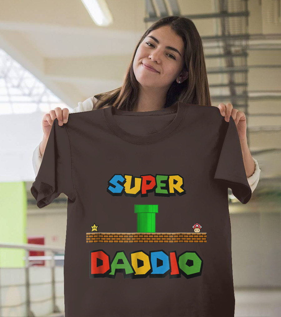 Nerdy Super Daddio Mario Pipe Star Mushroom T-Shirt