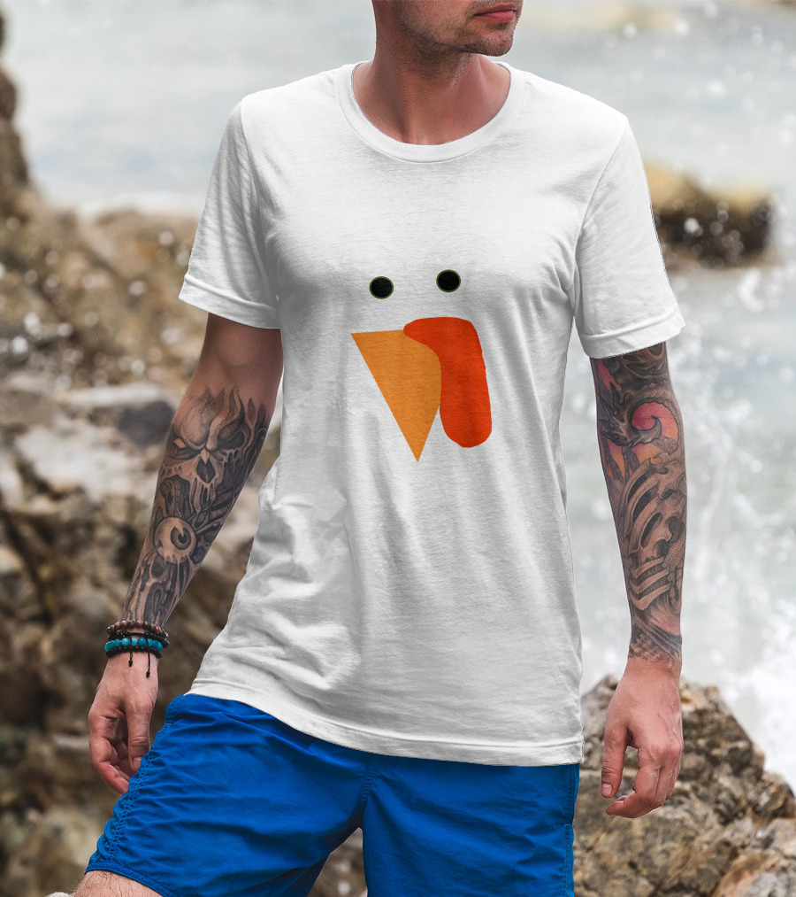 Turkey Face Thanksgiving Gobble Gear Funny Thanksgiving T-Shirt