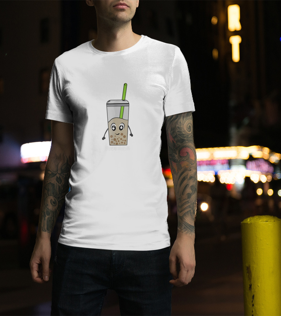 Funny Cute Boba Tea Bubble Taiwanese Kawaii Cartoon Drink T-Shirt