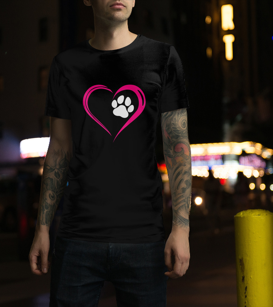 Cat Dog Heart Paw Love T-Shirt