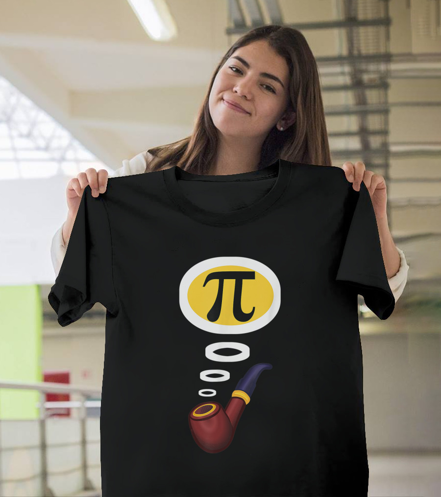 Pi Day Pipe with Pi Symbol for Teacher T-Shirt